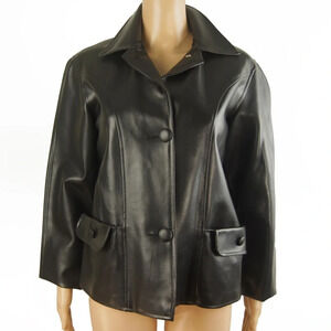 Vintage 50s 60s Japanese Mod Black Nylon Faux Leather Jacket Japan